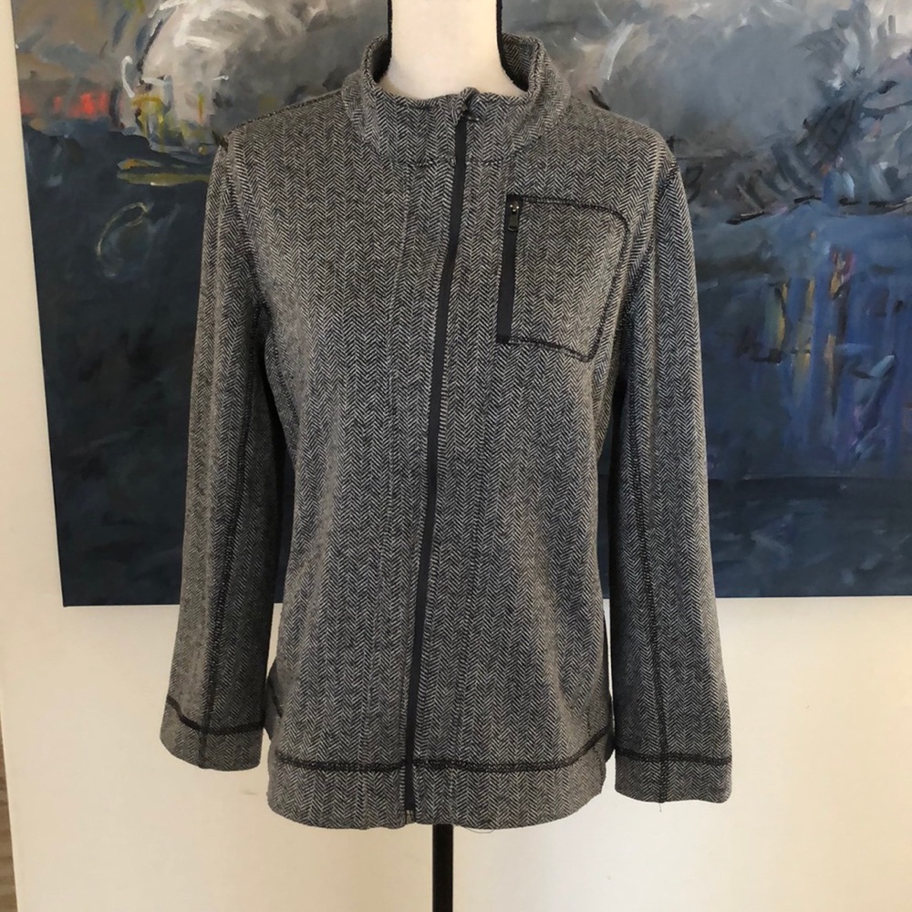 Marc New York herringbone zip fleece jacket